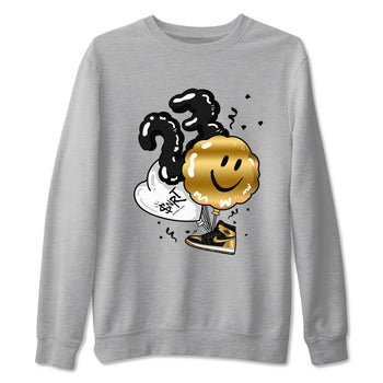 Air Jordan 1 High OG Black Metallic Gold shirts to match jordans Balloon sneaker match tees Air Jordan 1 Retrp Black Metallic Gold Sneaker Shirts SNRT Sneaker Tees streetwear brand Heather Grey 2 unisex cotton tee