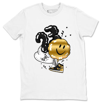 Air Jordan 1 High OG Black Metallic Gold shirts to match jordans Balloon sneaker match tees Air Jordan 1 Retrp Black Metallic Gold Sneaker Shirts SNRT Sneaker Tees streetwear brand White 2 unisex cotton tee
