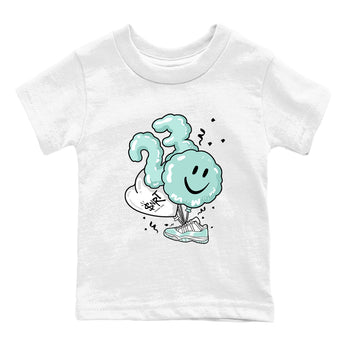 Balloon baby and kids t-shirt crafted for little sneakerheads to shine with the Air Jordan 11 Igloo sneakers, displayed in White 2.