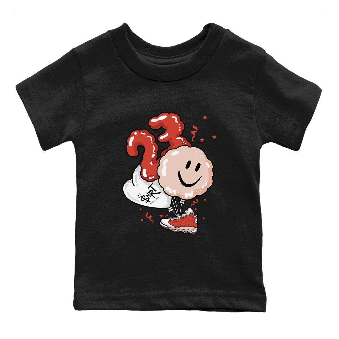 Air Jordan 13 Dune Red shirts to match jordans Balloon sneaker match tees AJ13 Dune Red Sneaker Shirts SNRT Sneaker Tees streetwear brand Baby and Youth Black 2 cotton tee