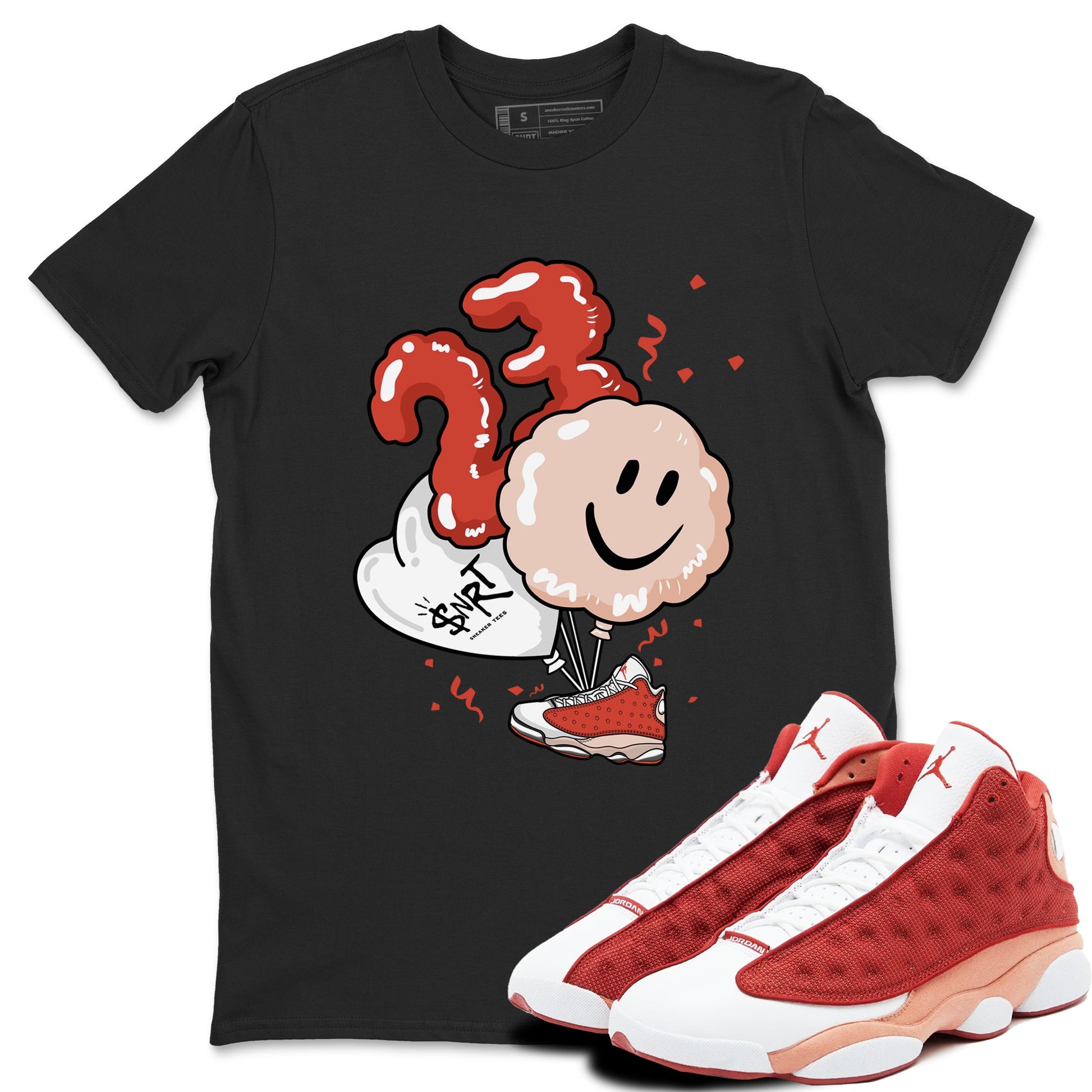 Air Jordan 13 Dune Red shirts to match jordans Balloon sneaker match tees AJ13 Dune Red Sneaker Shirts SNRT Sneaker Tees streetwear brand Black 1 unisex cotton tee