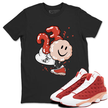 Air Jordan 13 Dune Red shirts to match jordans Balloon sneaker match tees AJ13 Dune Red Sneaker Shirts SNRT Sneaker Tees streetwear brand Black 1 unisex cotton tee