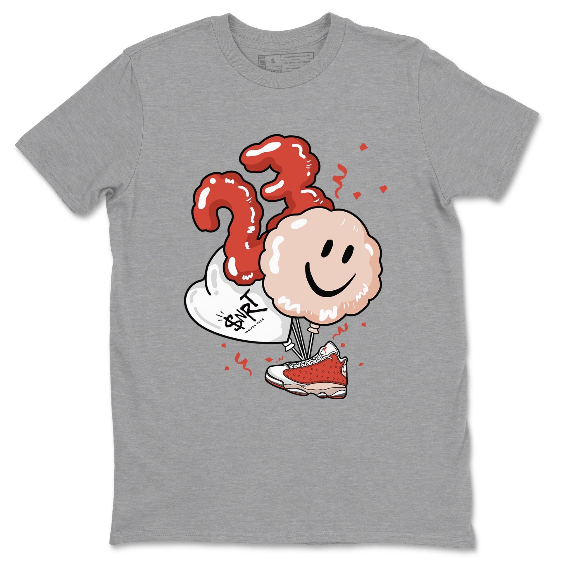 Air Jordan 13 Dune Red shirts to match jordans Balloon sneaker match tees AJ13 Dune Red Sneaker Shirts SNRT Sneaker Tees streetwear brand Heather Grey 2 unisex cotton tee
