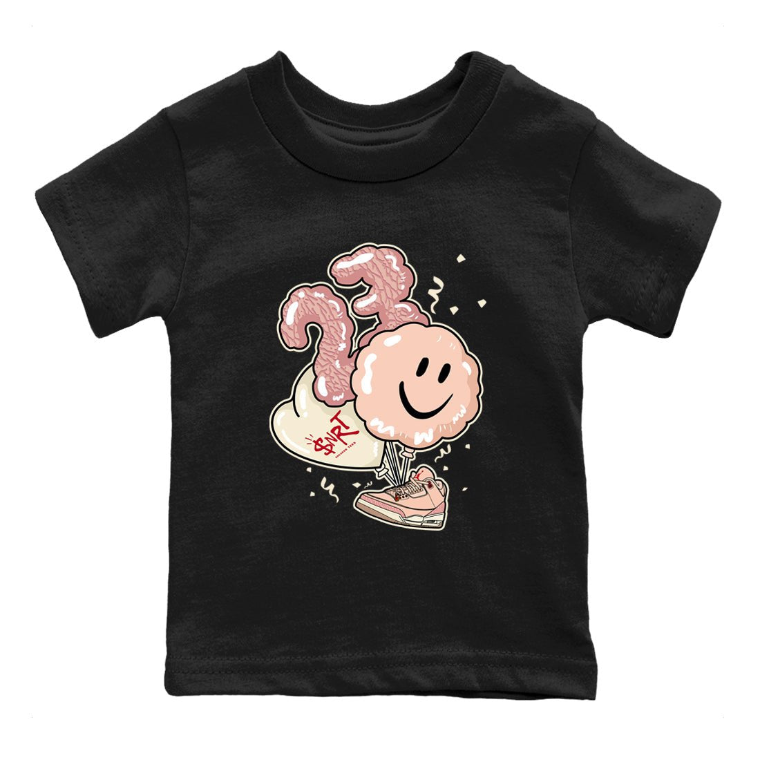 3s Valentines Day shirts to match jordans Balloon best t shirts to wear with jordans Air Jordan 3 Valentines Day match shoes to clothes SNRT Sneaker Tees Youth Baby Black 2 tee