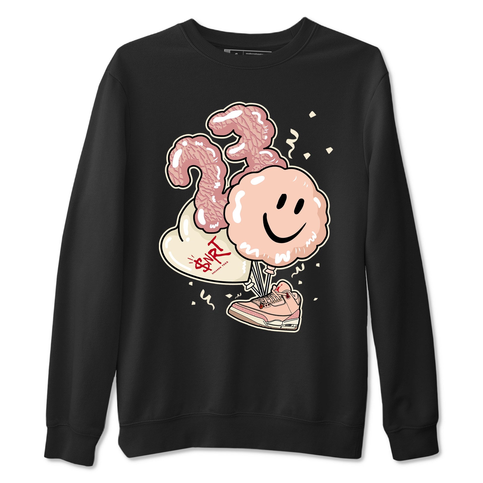 3s Valentines Day shirts to match jordans Balloon best t shirts to wear with jordans Air Jordan 3 Valentines Day match shoes to clothes SNRT Sneaker Tees unisex cotton Black 2 shirts