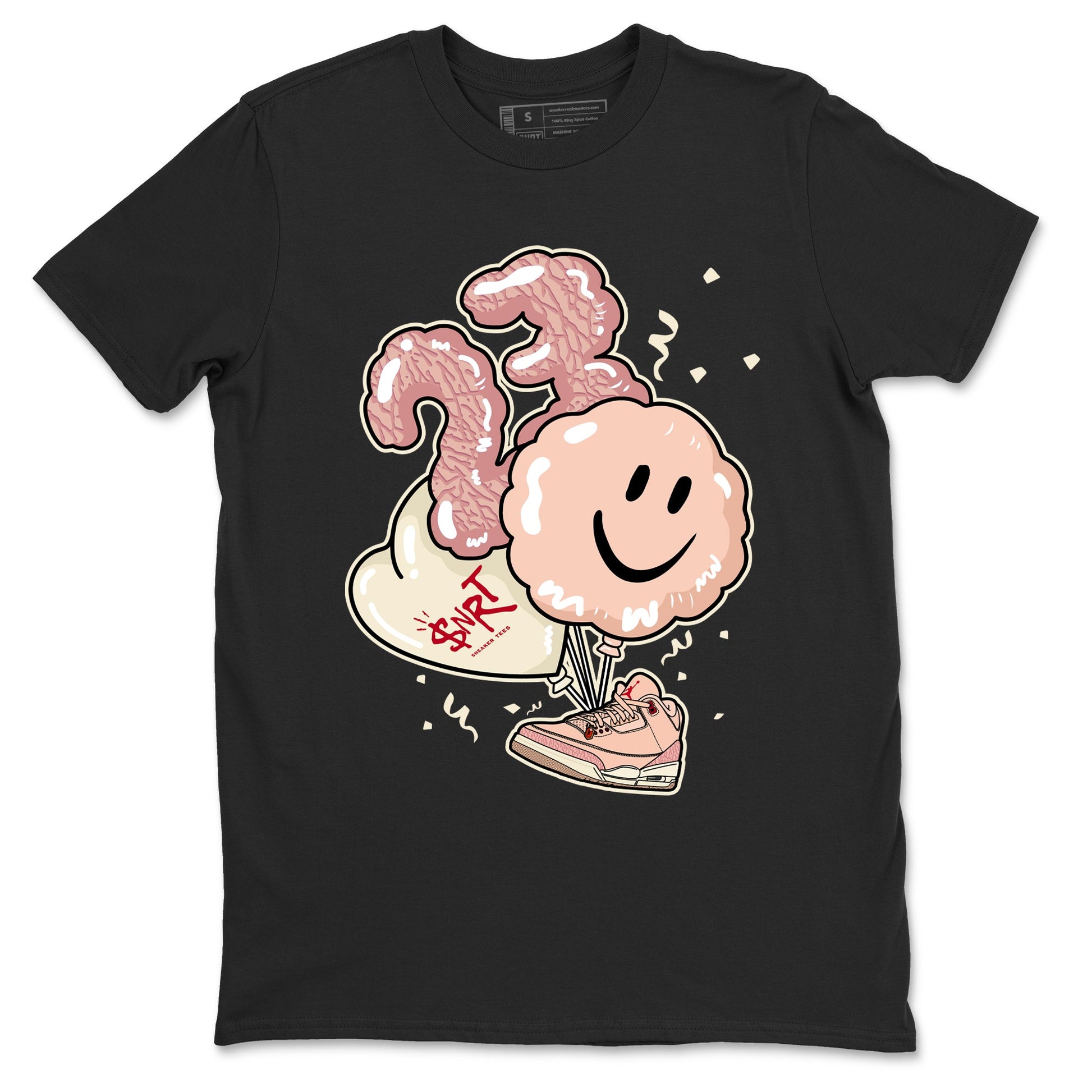 3s Valentines Day shirts to match jordans Balloon best t shirts to wear with jordans Air Jordan 3 Valentines Day match shoes to clothes SNRT Sneaker Tees unisex cotton Black 2 shirts
