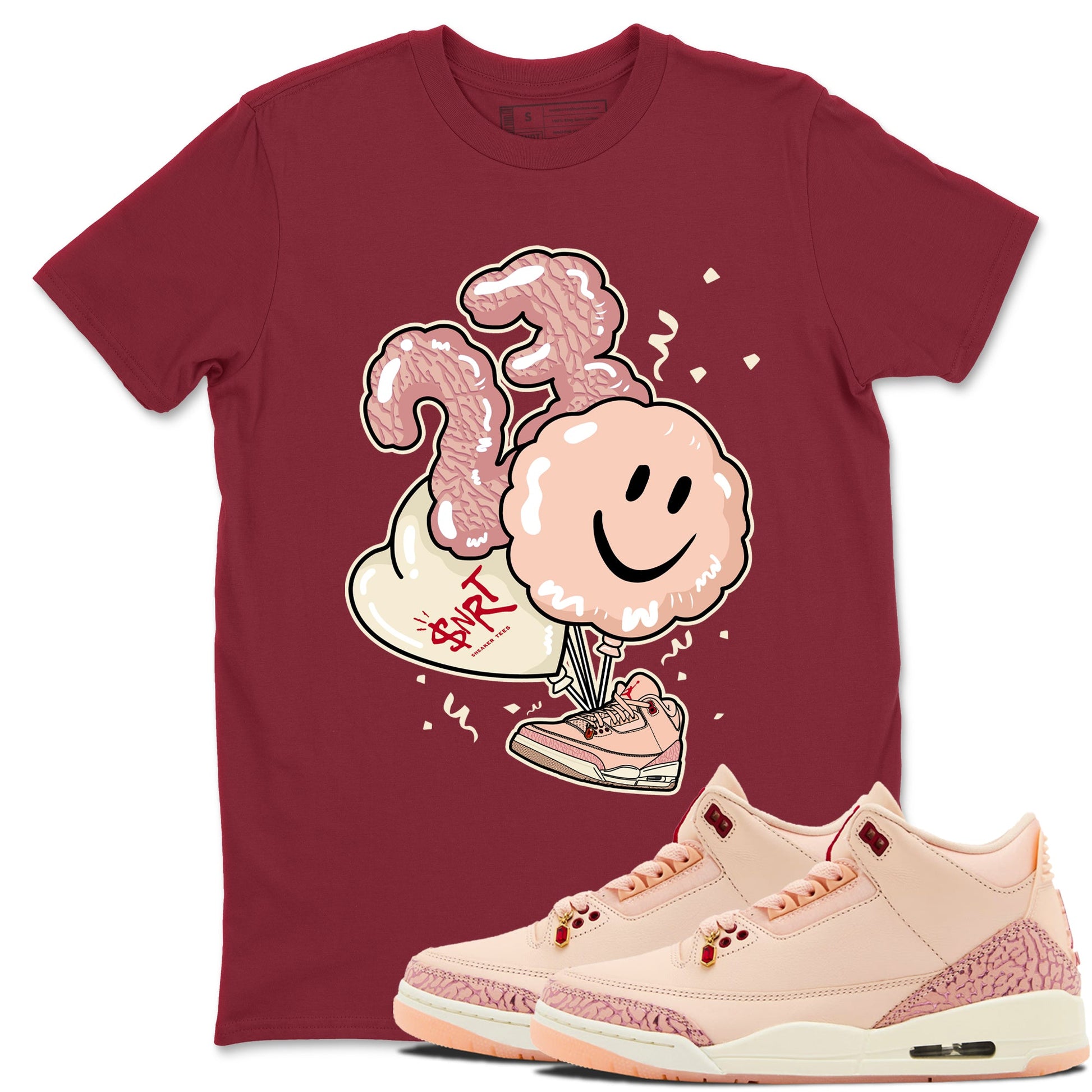 3s Valentines Day shirts to match jordans Balloon best t shirts to wear with jordans Air Jordan 3 Valentines Day match shoes to clothes SNRT Sneaker Tees unisex cotton Cardinal 1 shirts