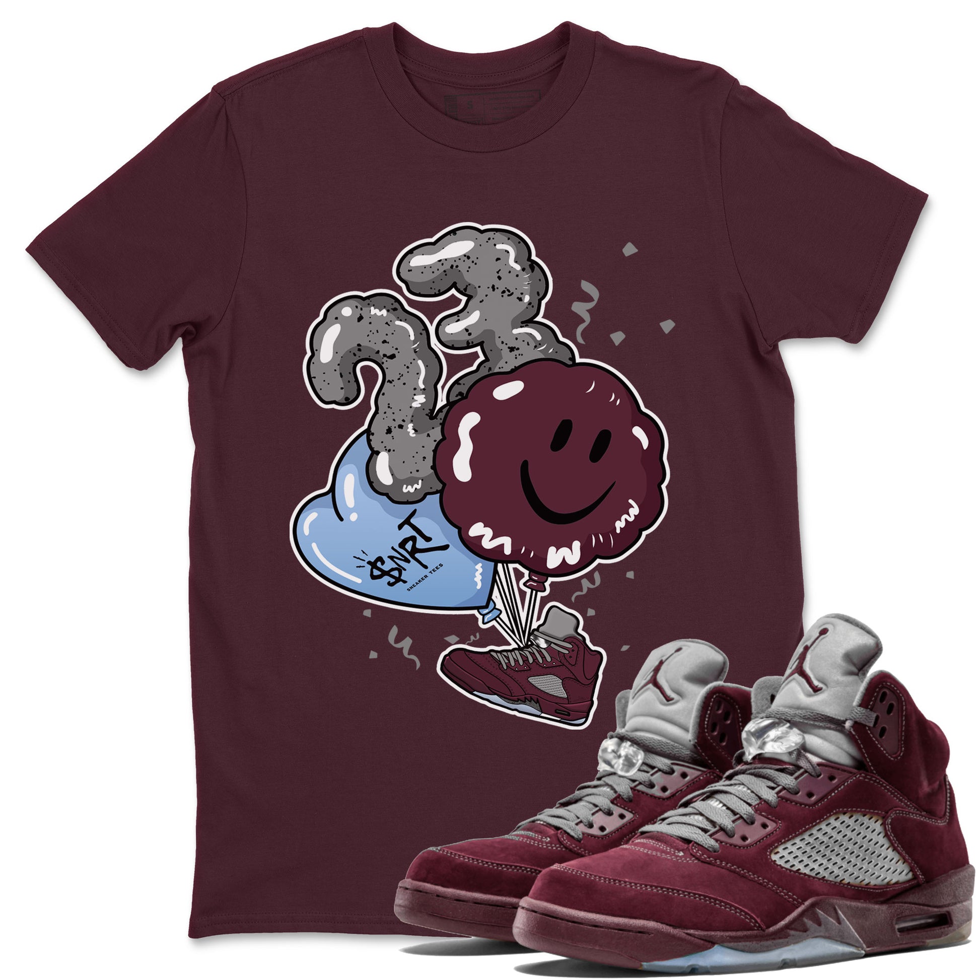 Balloon Unisex Adult Tops - Air Jordan 5 Burgundy - SNRT Sneaker T-shirts