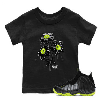 Foams One Black Volt shirts to match jordans Balloon Bouquet sneaker match tees Air Foamposite One Black and Volt match shoes to clothes SNRT Sneaker Tees Youth Baby Black 1 tee