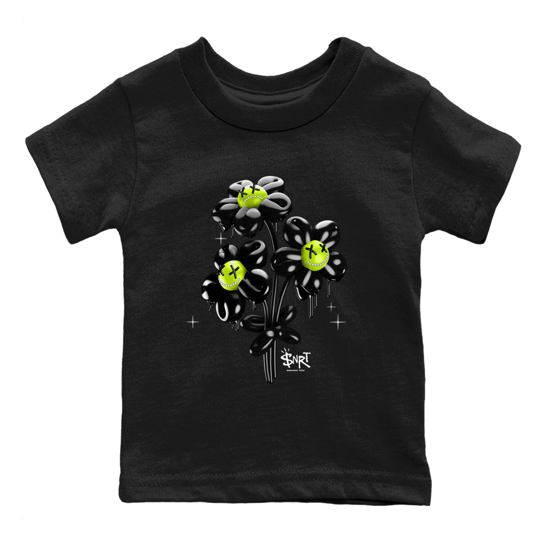 Foams One Black Volt shirts to match jordans Balloon Bouquet sneaker match tees Air Foamposite One Black and Volt match shoes to clothes SNRT Sneaker Tees Youth Baby Black 2 tee