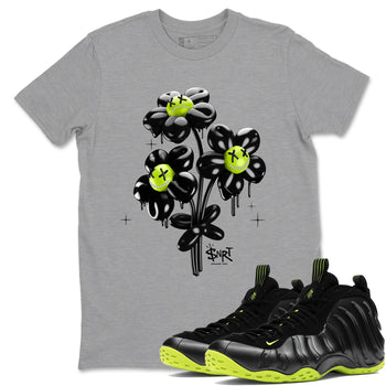 Foams One Black Volt shirts to match jordans Balloon Bouquet sneaker match tees Air Foamposite One Black and Volt match shoes to clothes SNRT Sneaker Tees unisex cotton Heather Grey 1 shirts