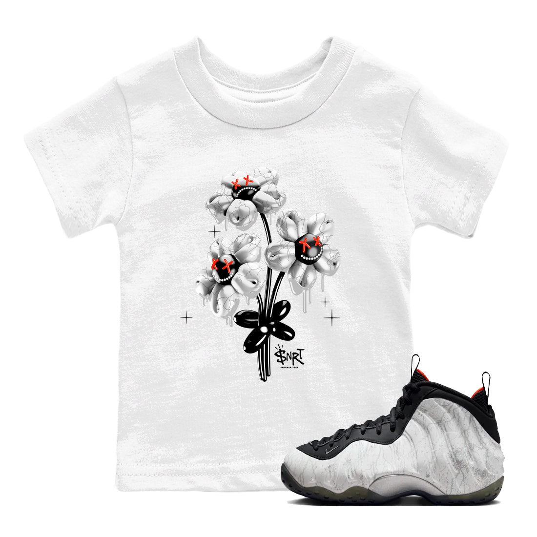 Foams One Jin shirts to match jordans Balloon Bouquet sneaker match tees Air Foamposite One Jin match shoes to clothes SNRT Sneaker Tees Youth Baby White 1 tee