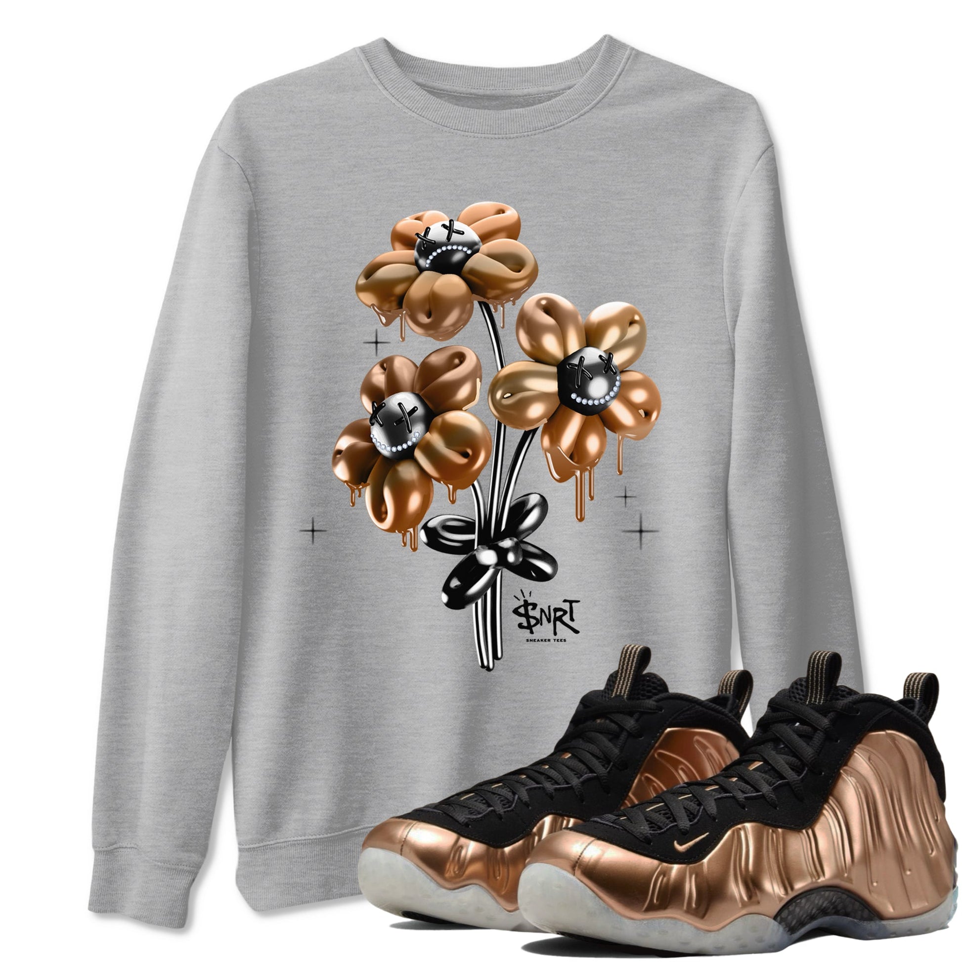 Foams One Metallic Copper shirts to match jordans Balloon Bouquet sneaker match tees Air Foamposite One Metallic Copper match shoes to clothes SNRT Sneaker Tees unisex cotton Heather Grey 1 shirts