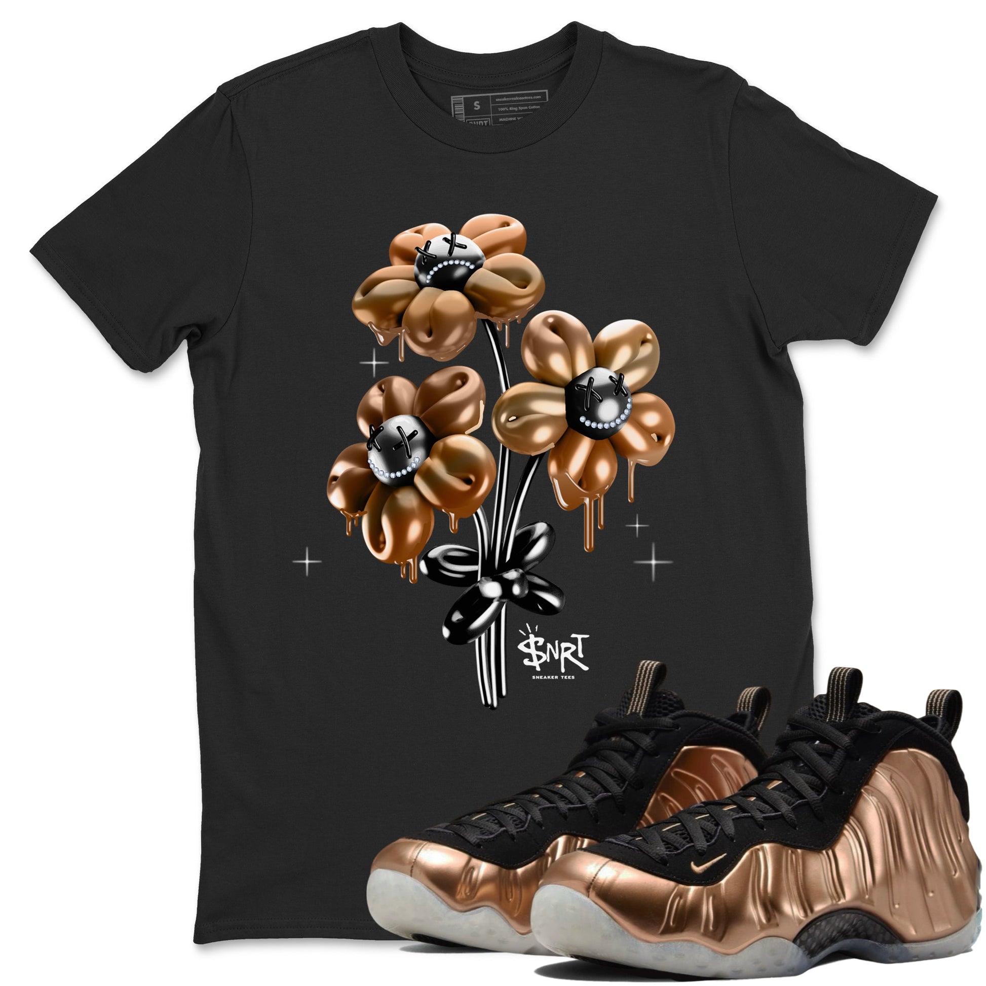 Foams One Metallic Copper shirts to match jordans Balloon Bouquet sneaker match tees Air Foamposite One Metallic Copper match shoes to clothes SNRT Sneaker Tees unisex cotton Black 1 shirts