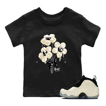Sneaker Threads – Sneaker Tees To Match Air Foamposite One Pearl – Balloon Bouquet Youth Graphic Tee Black 1. Perfect for Jordan releases 2025 colorways.