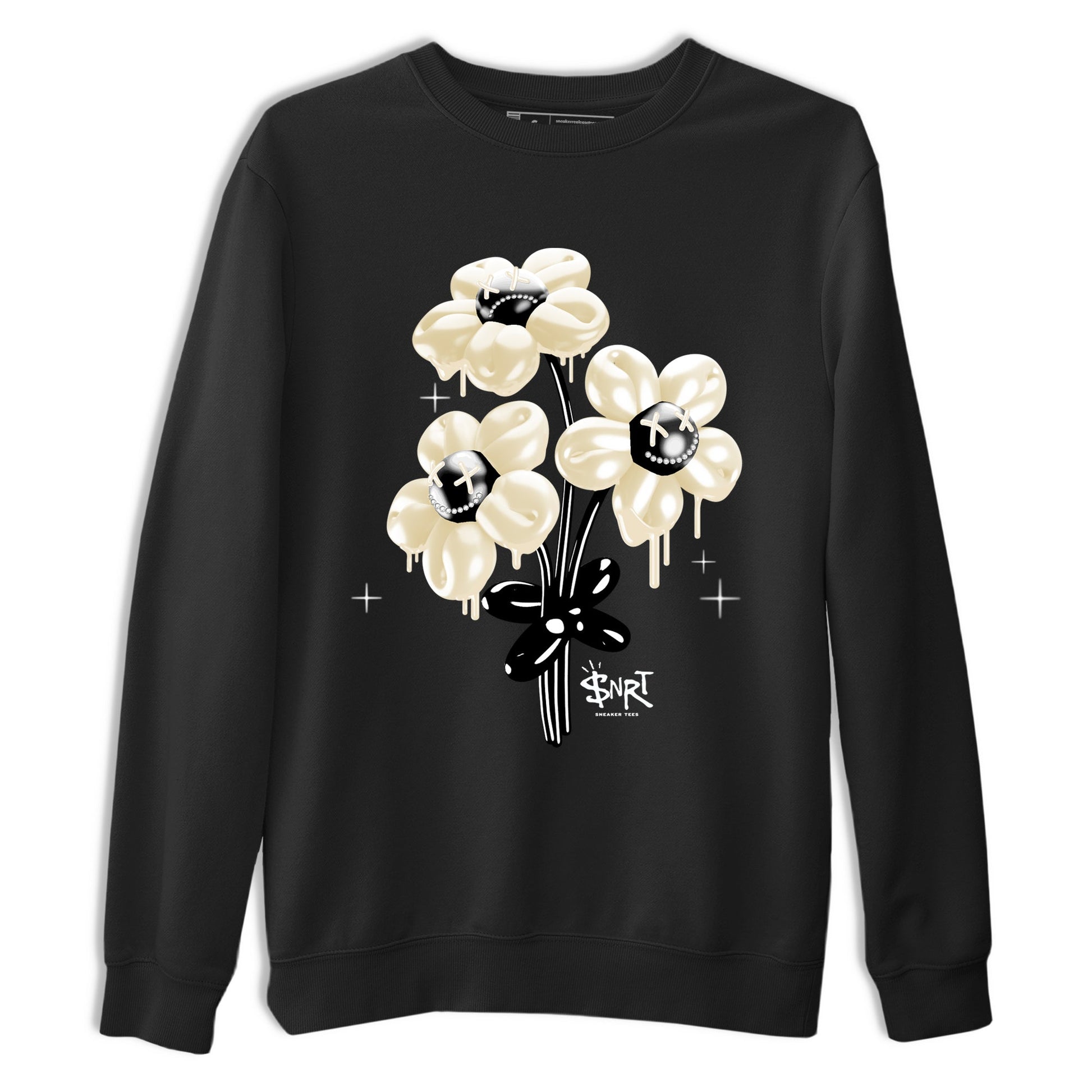 Sneaker Threads – Sneaker Tees To Match Air Foamposite One Pearl – Balloon Bouquet Graphic Tee Black 2. Perfect for Jordan releases 2025 colorways.