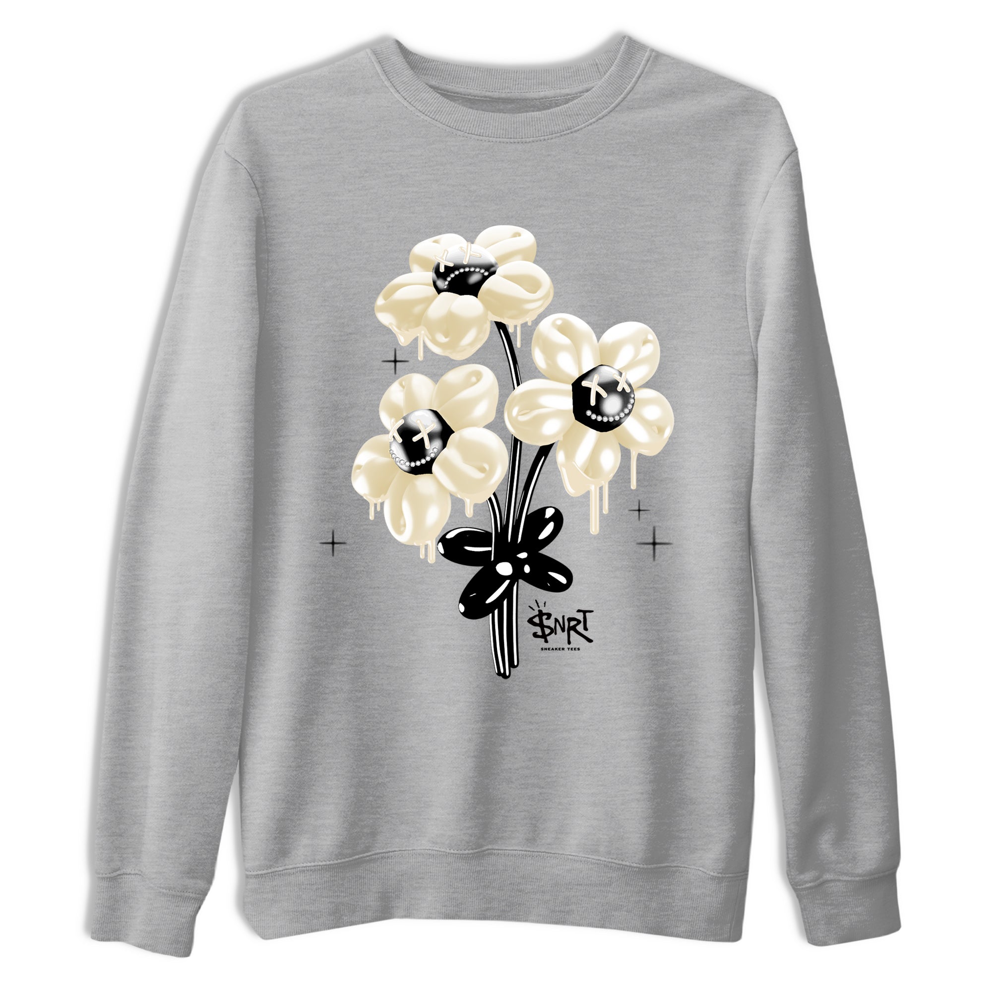 Sneaker Threads – Sneaker Tees To Match Air Foamposite One Pearl – Balloon Bouquet Graphic Tee Heather Grey 2. Perfect for Jordan releases 2025 colorways.