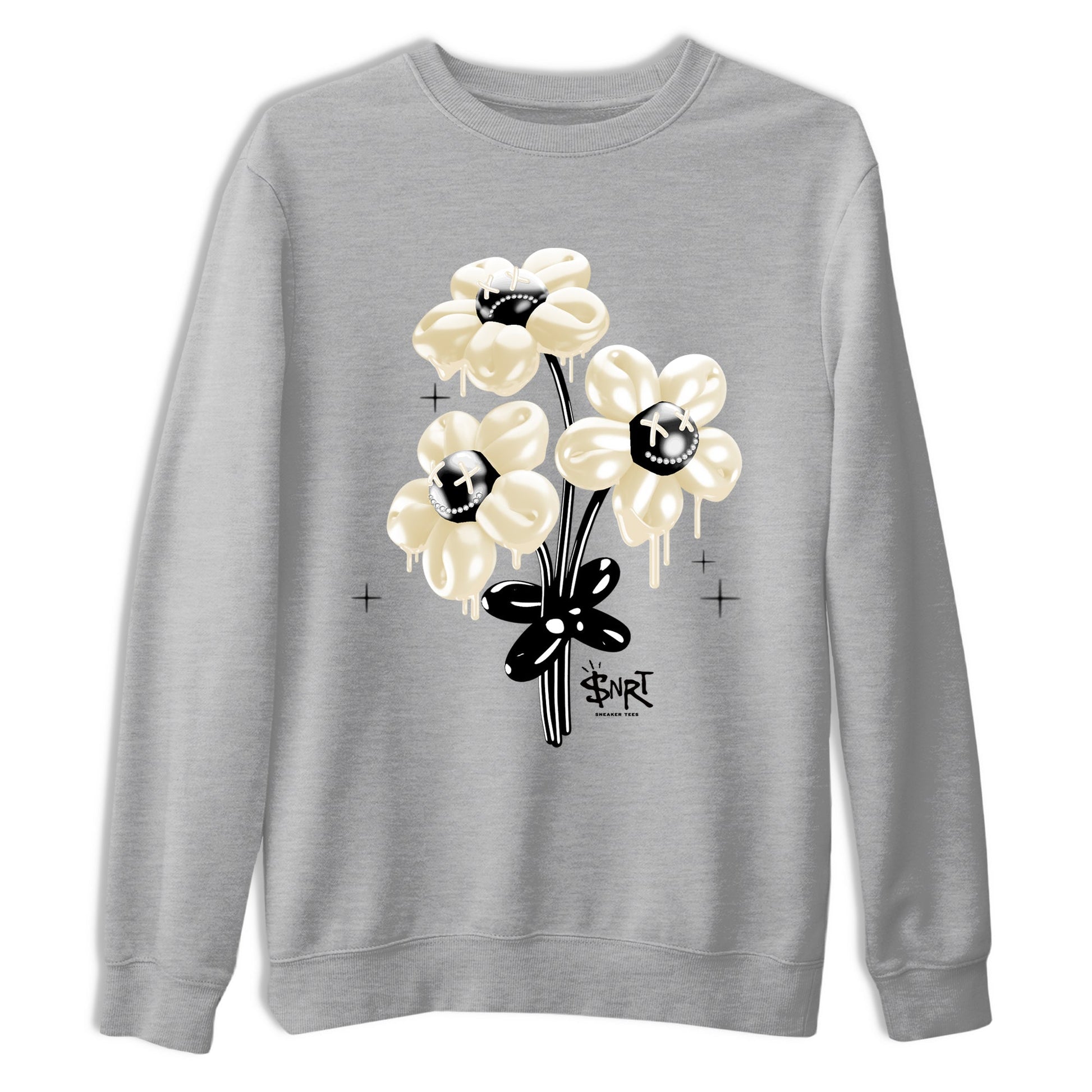 Sneaker Threads – Sneaker Tees To Match Air Foamposite One Pearl – Balloon Bouquet Graphic Tee Heather Grey 2. Perfect for Jordan releases 2025 colorways.