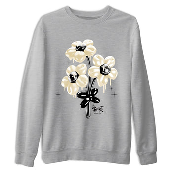 Sneaker Threads – Sneaker Tees To Match Air Foamposite One Pearl – Balloon Bouquet Graphic Tee Heather Grey 2. Perfect for Jordan releases 2025 colorways.