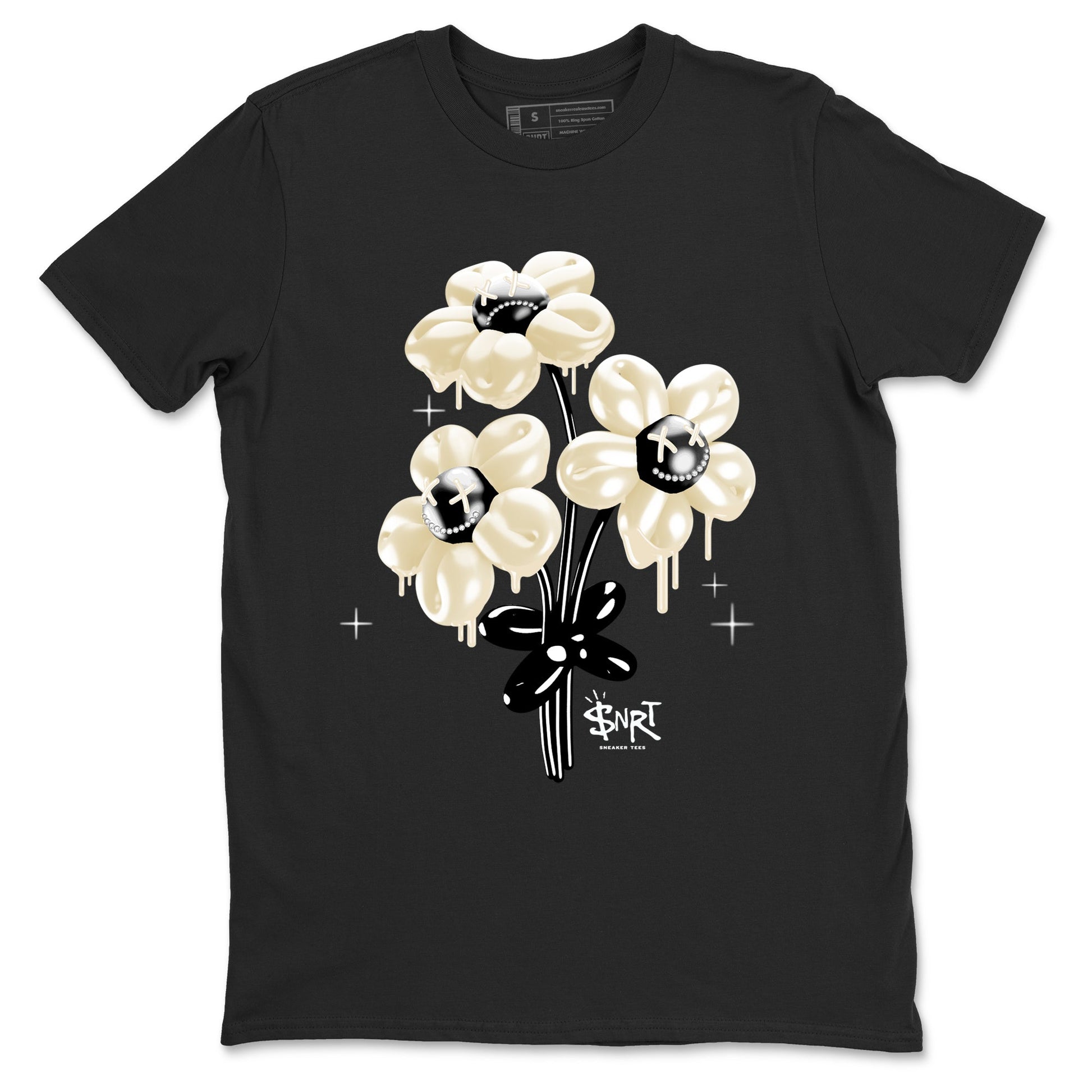 Sneaker Threads – Sneaker Tees To Match Air Foamposite One Pearl – Balloon Bouquet Graphic Tee Black 2. Perfect for Jordan releases 2025 colorways.