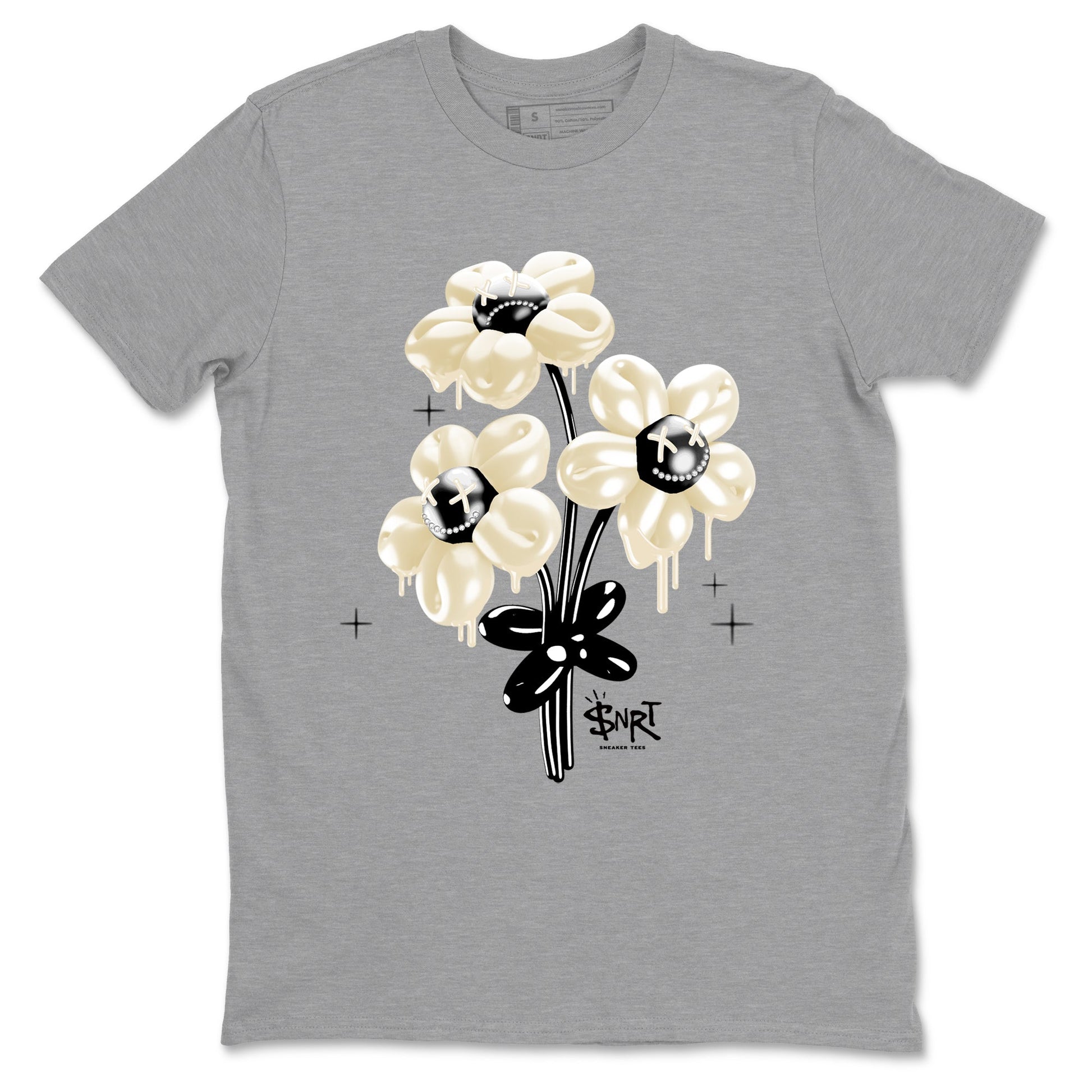 Sneaker Threads – Sneaker Tees To Match Air Foamposite One Pearl – Balloon Bouquet Graphic Tee Heather Grey 2. Perfect for Jordan releases 2025 colorways.