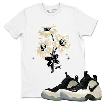 Sneaker Threads – Sneaker Tees To Match Air Foamposite One Pearl – Balloon Bouquet Graphic Tee White 1. Perfect for Jordan releases 2025 colorways.