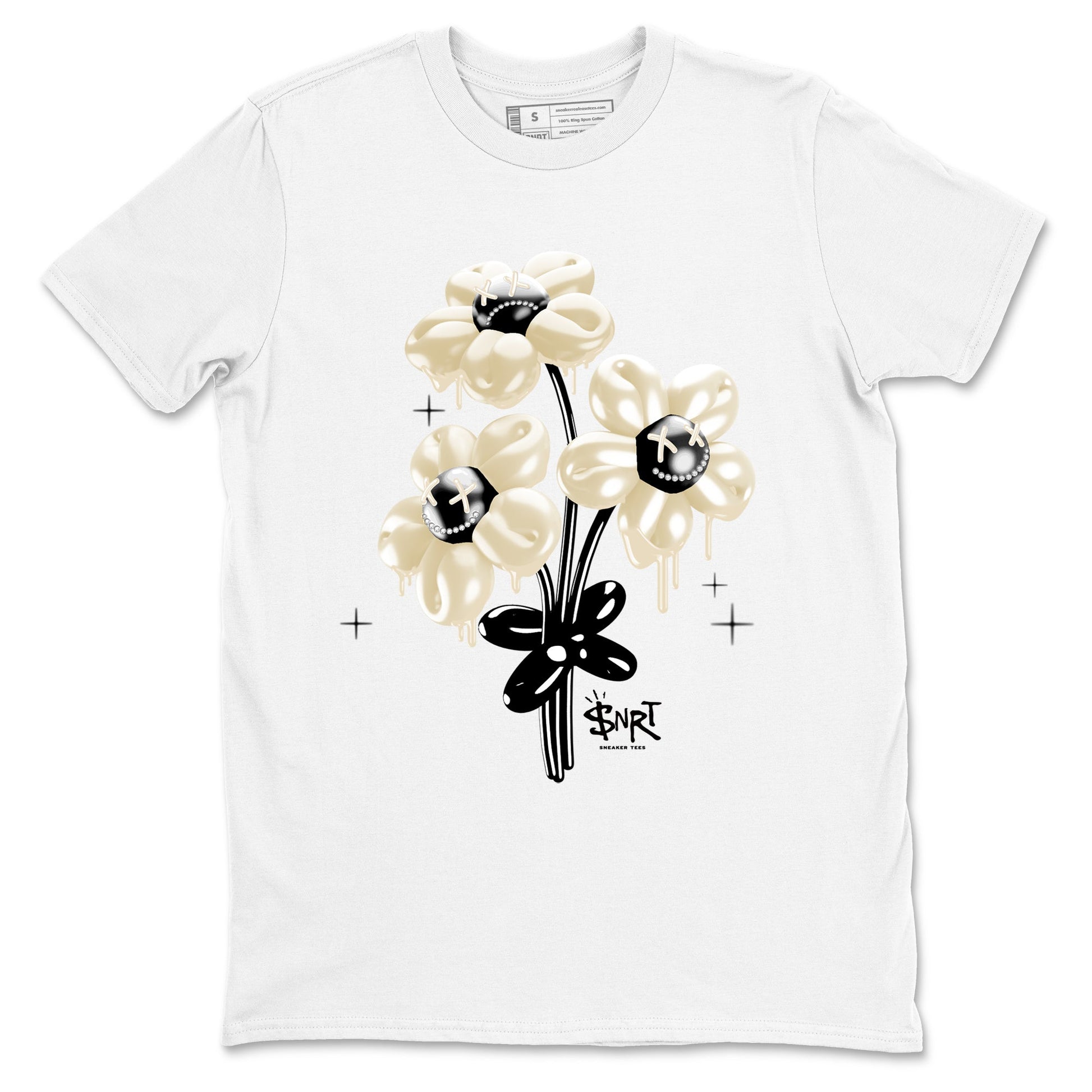 Sneaker Threads – Sneaker Tees To Match Air Foamposite One Pearl – Balloon Bouquet Graphic Tee White 2. Perfect for Jordan releases 2025 colorways.