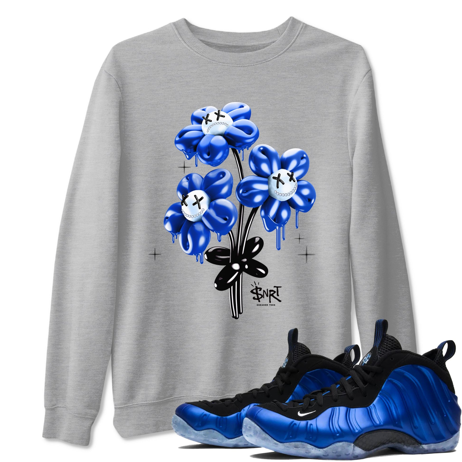 Air Foamposite One Royal shirts to match jordans Balloon Bouquet sneaker match tees Air Foamposite One Royal SNRT Sneaker Release Tees unisex cotton Heather Grey 1 crew neck shirts