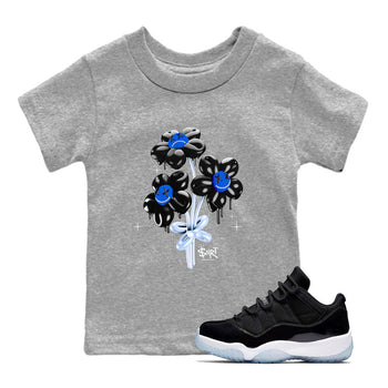 11s Black and Varsity Royal shirt to match jordans Balloon Bouquet sneaker tees AJ11 Black and Varsity Royal SNRT sneaker release tees baby toddler Heather Grey 1 cotton Shirt