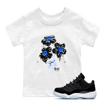 11s Black and Varsity Royal shirt to match jordans Balloon Bouquet sneaker tees AJ11 Black and Varsity Royal SNRT sneaker release tees baby toddler White 1 cotton Shirt