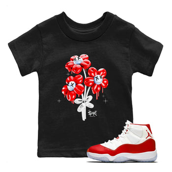 11s Cherry shirts to match jordans Balloon Bouquet sneaker match tees Air Jordan 11 Retro Cherry match shoes to clothes SNRT Sneaker Tees Youth Baby Black 1 tee