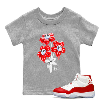 11s Cherry shirts to match jordans Balloon Bouquet sneaker match tees Air Jordan 11 Retro Cherry match shoes to clothes SNRT Sneaker Tees Youth Baby Heather Grey 1 tee