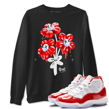 11s Cherry shirts to match jordans Balloon Bouquet sneaker match tees Air Jordan 11 Retro Cherry match shoes to clothes SNRT Sneaker Tees unisex cotton Black 1 shirts