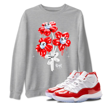 11s Cherry shirts to match jordans Balloon Bouquet sneaker match tees Air Jordan 11 Retro Cherry match shoes to clothes SNRT Sneaker Tees unisex cotton Heather Grey 1 shirts