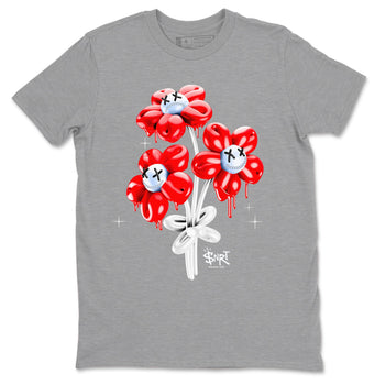 11s Cherry shirts to match jordans Balloon Bouquet sneaker match tees Air Jordan 11 Retro Cherry match shoes to clothes SNRT Sneaker Tees unisex cotton Heather Grey 2 shirts