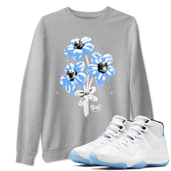 11s Legend Blue shirts to match jordans Balloon Bouquet sneaker match tees Air Jordan 11 Legend Blue SNRT Sneaker Release Tees unisex cotton Heather Grey 1 crew neck shirts