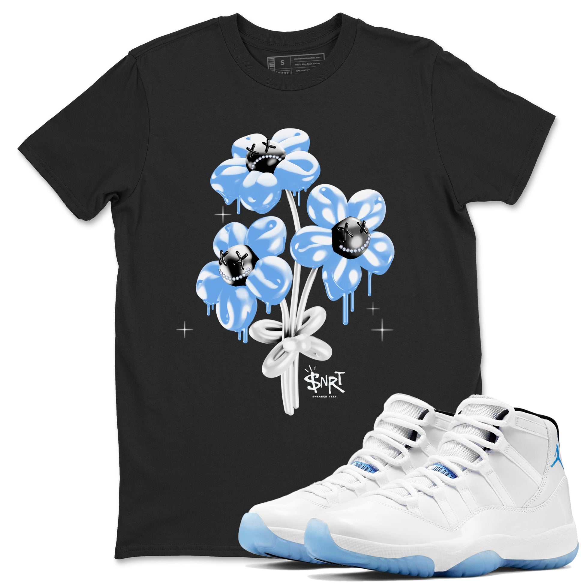 11s Legend Blue shirts to match jordans Balloon Bouquet sneaker match tees Air Jordan 11 Legend Blue SNRT Sneaker Release Tees unisex cotton Black 1 crew neck shirts