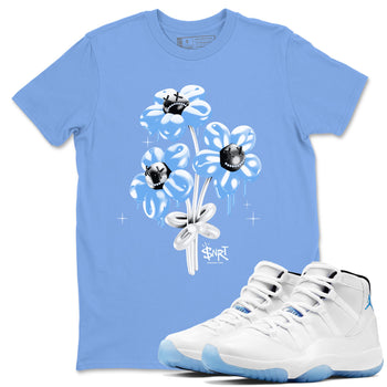 11s Legend Blue shirts to match jordans Balloon Bouquet sneaker match tees Air Jordan 11 Legend Blue SNRT Sneaker Release Tees unisex cotton Carolina Blue 1 crew neck shirts