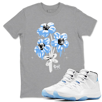 11s Legend Blue shirts to match jordans Balloon Bouquet sneaker match tees Air Jordan 11 Legend Blue SNRT Sneaker Release Tees unisex cotton Heather Grey 1 crew neck shirts