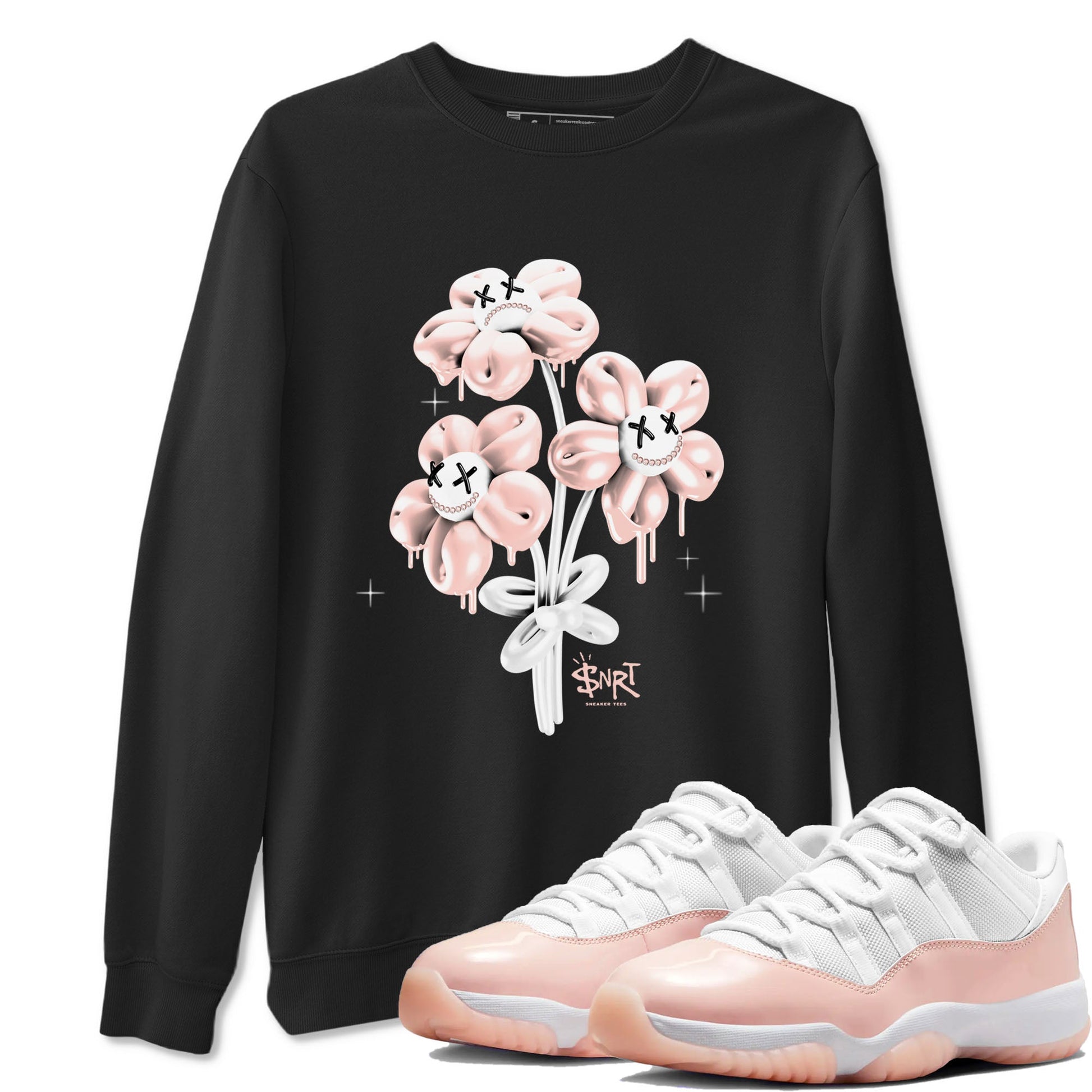 11s Legend Pink shirt to match jordans Balloon Bouquet sneaker tees Air Jordan 11 Legend Pink SNRT Sneaker Release Tees unisex cotton Black 1 crew neck shirt