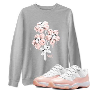 11s Legend Pink shirt to match jordans Balloon Bouquet sneaker tees Air Jordan 11 Legend Pink SNRT Sneaker Release Tees unisex cotton Heather Grey 1 crew neck shirt