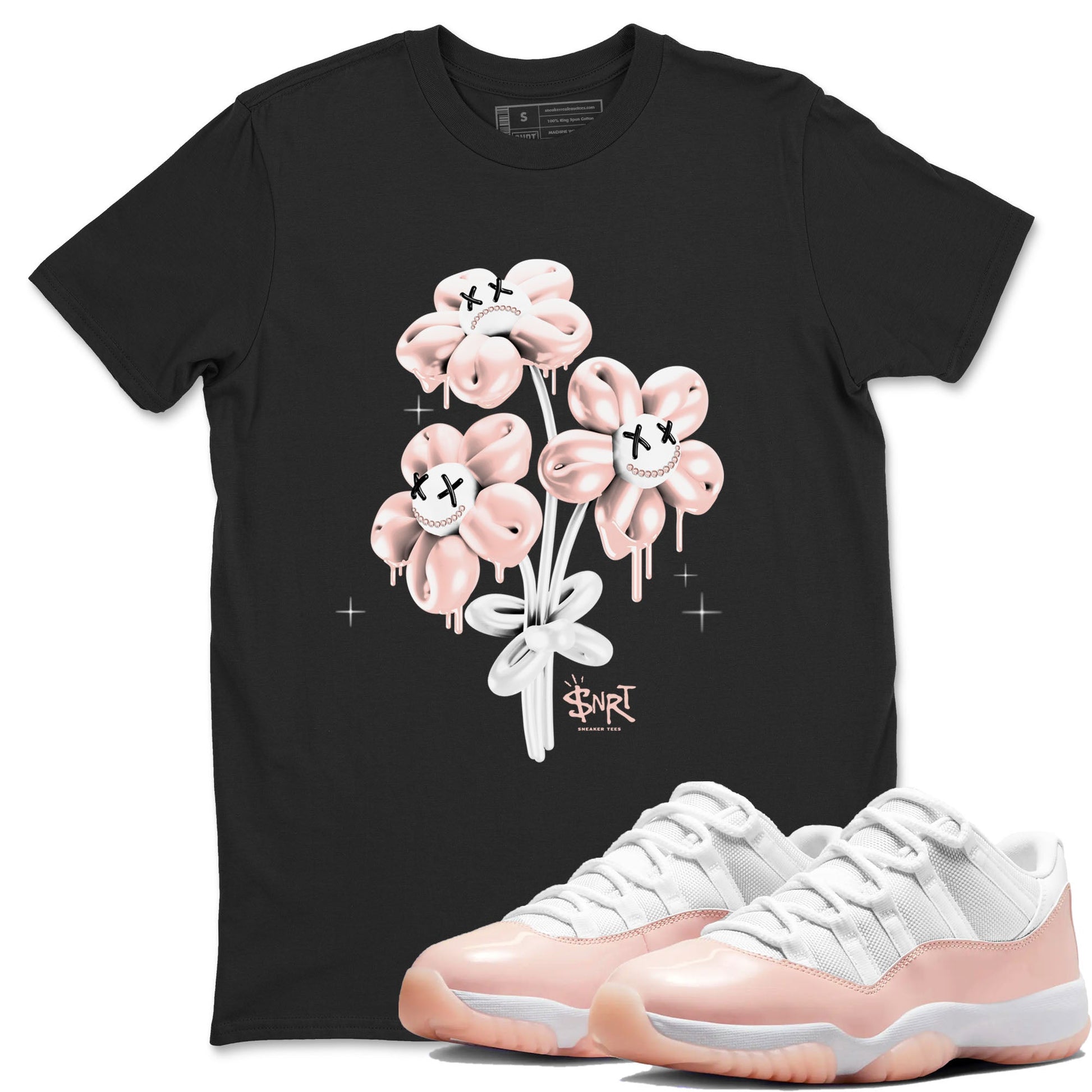 11s Legend Pink shirt to match jordans Balloon Bouquet sneaker tees Air Jordan 11 Legend Pink SNRT Sneaker Release Tees unisex cotton Black 1 crew neck shirt