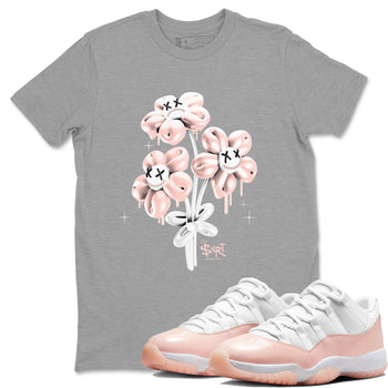 11s Legend Pink shirt to match jordans Balloon Bouquet sneaker tees Air Jordan 11 Legend Pink SNRT Sneaker Release Tees unisex cotton Heather Grey 1 crew neck shirt