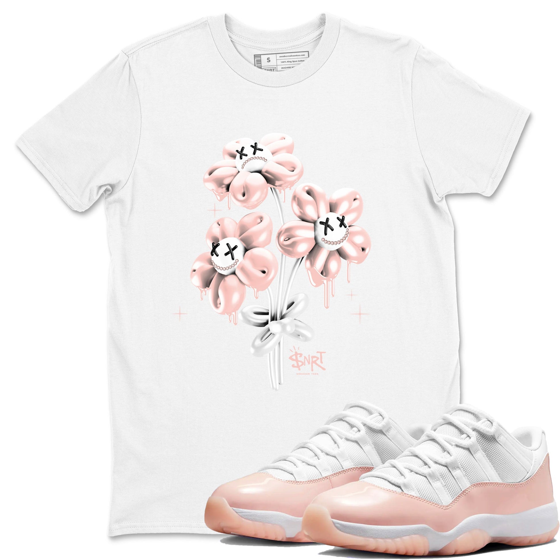 11s Legend Pink shirt to match jordans Balloon Bouquet sneaker tees Air Jordan 11 Legend Pink SNRT Sneaker Release Tees unisex cotton White 1 crew neck shirt