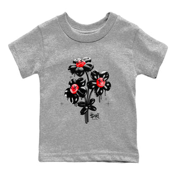 12s Flu Game shirts to match jordans Balloon Bouquet sneaker match tees Air Jordan 12 Retro Flu Game match shoes to clothes SNRT Sneaker Tees Youth Baby Heather Grey 2 tee