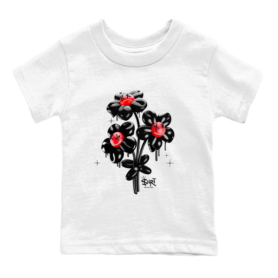 12s Flu Game shirts to match jordans Balloon Bouquet sneaker match tees Air Jordan 12 Retro Flu Game match shoes to clothes SNRT Sneaker Tees Youth Baby White 2 tee