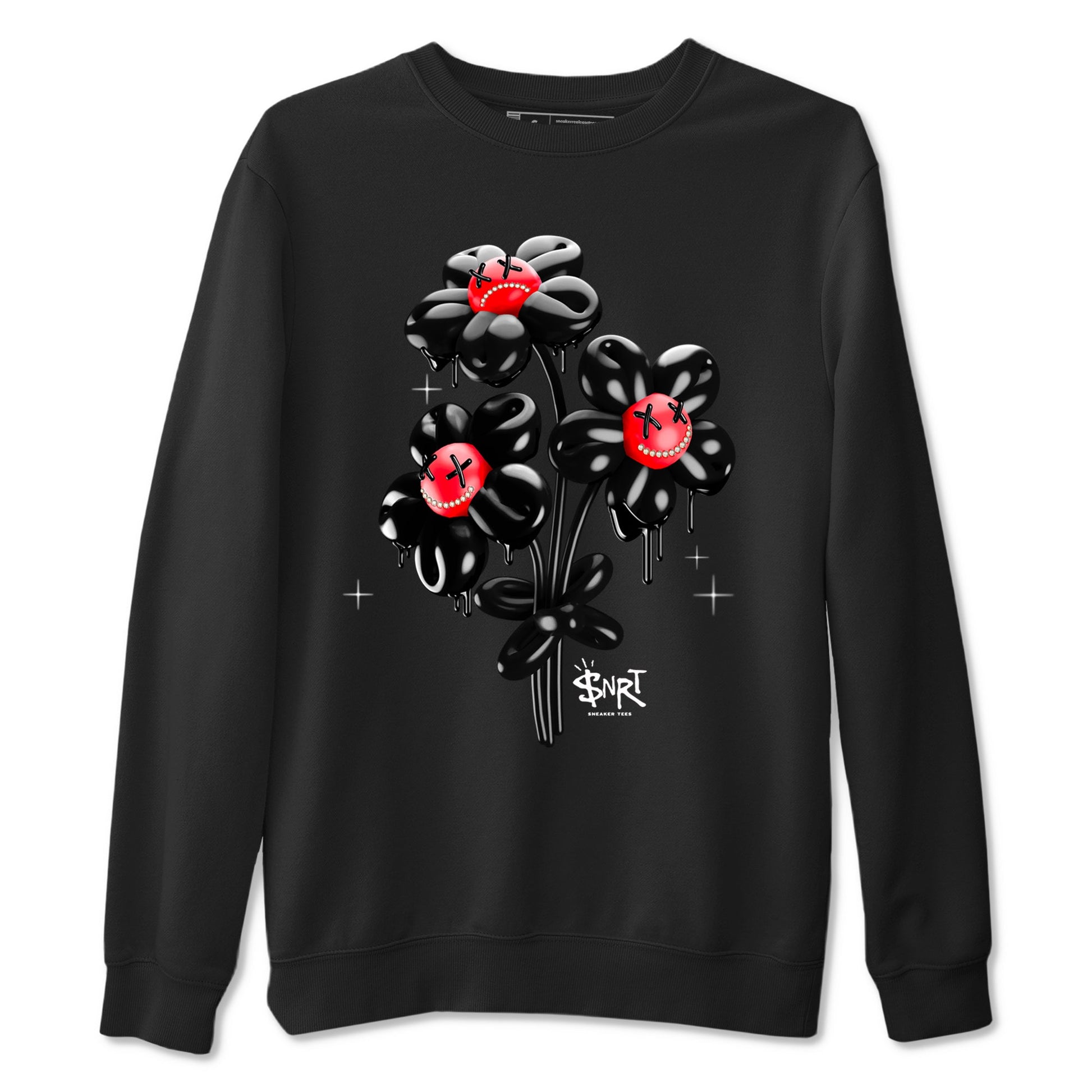 12s Flu Game shirts to match jordans Balloon Bouquet sneaker match tees Air Jordan 12 Retro Flu Game match shoes to clothes SNRT Sneaker Tees unisex cotton Black 2 shirts
