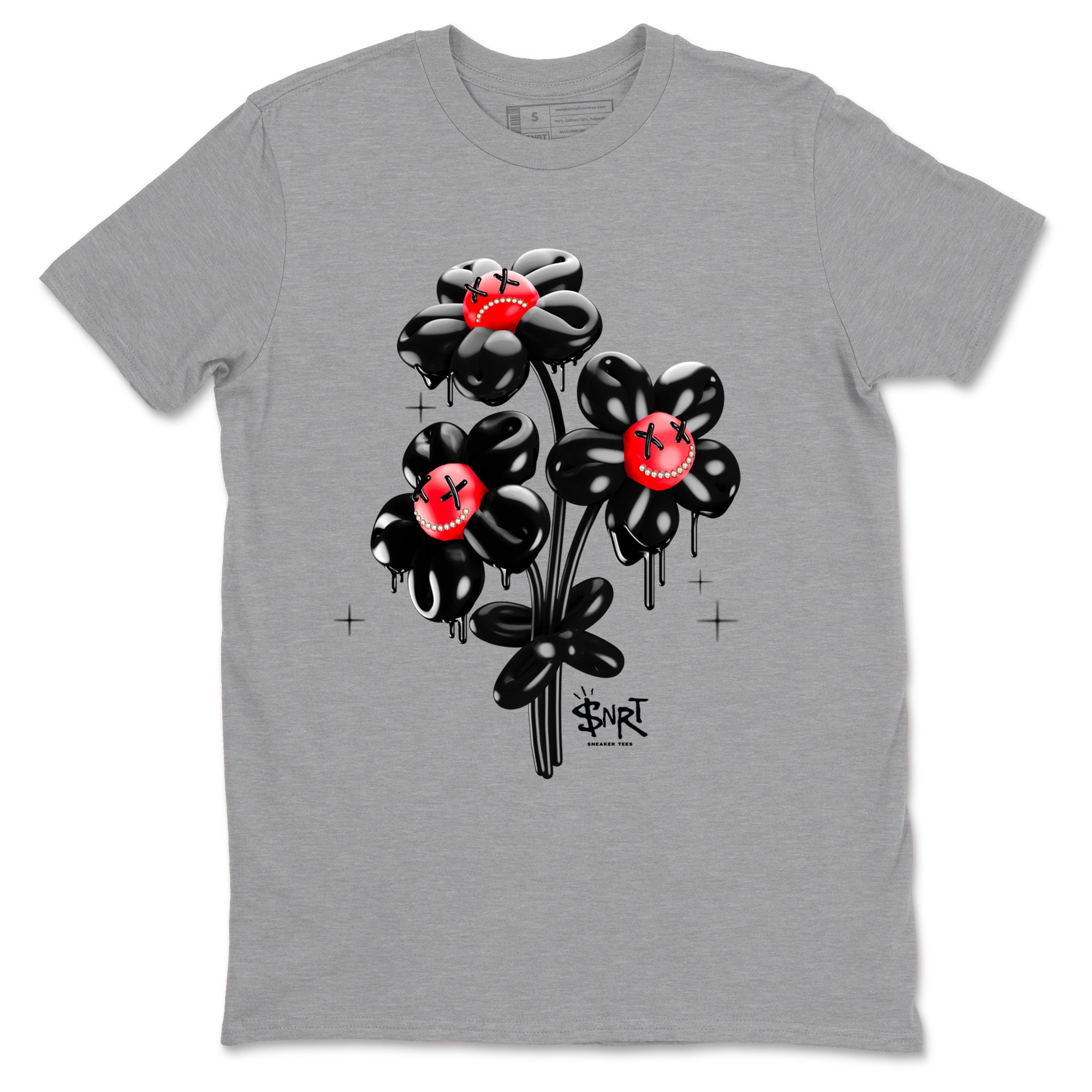 12s Flu Game shirts to match jordans Balloon Bouquet sneaker match tees Air Jordan 12 Retro Flu Game match shoes to clothes SNRT Sneaker Tees unisex cotton Heather Grey 2 shirts