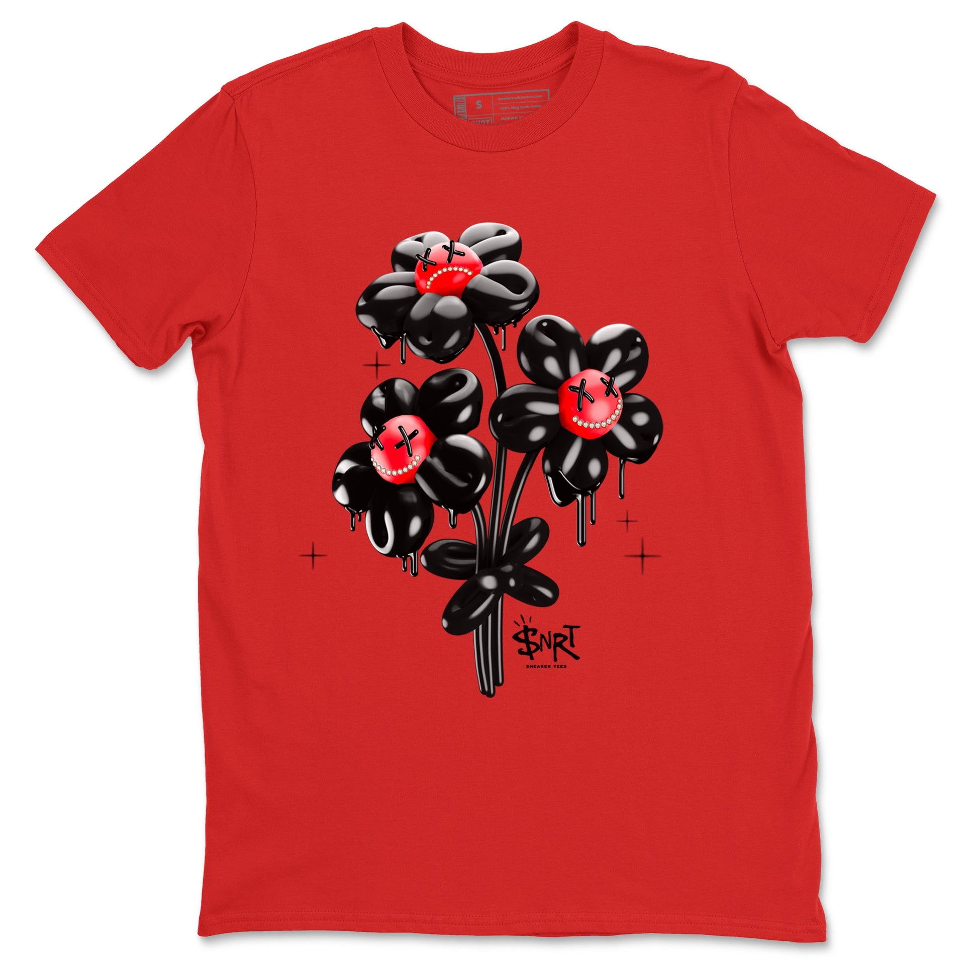 12s Flu Game shirts to match jordans Balloon Bouquet sneaker match tees Air Jordan 12 Retro Flu Game match shoes to clothes SNRT Sneaker Tees unisex cotton Red 2 shirts
