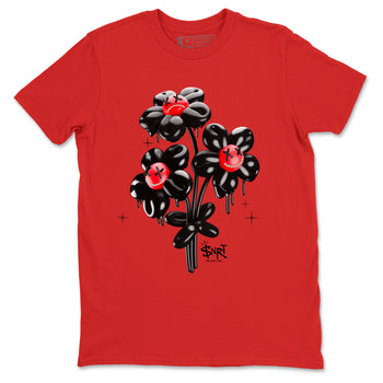 12s Flu Game shirts to match jordans Balloon Bouquet sneaker match tees Air Jordan 12 Retro Flu Game match shoes to clothes SNRT Sneaker Tees unisex cotton Red 2 shirts